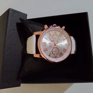 Rose Gold and White Watch